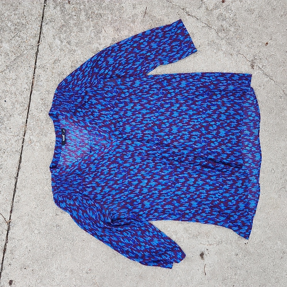 Aztec Blouse Red Blue Western Boho Flowy Loose Showstock Medium